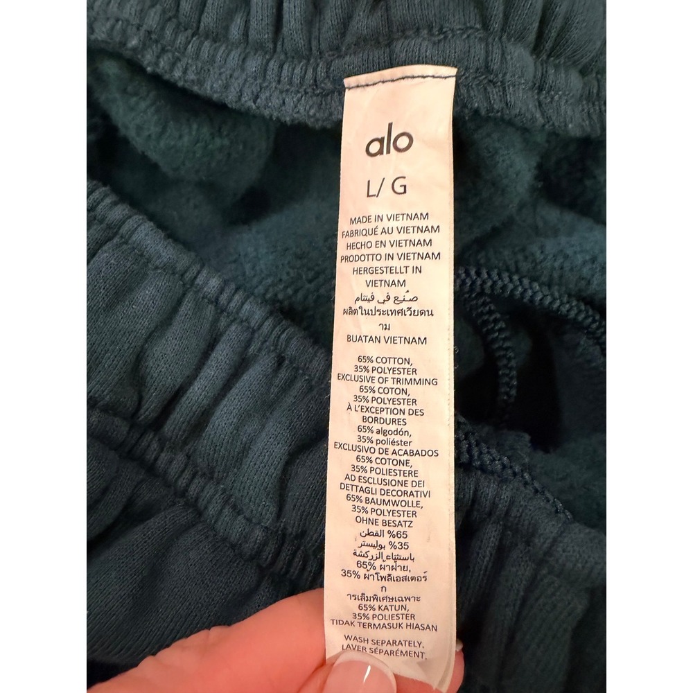 Alo Yoga Accolade Straight Leg Sweatpants Womens Large Green Lounge - Picture 4 of 6